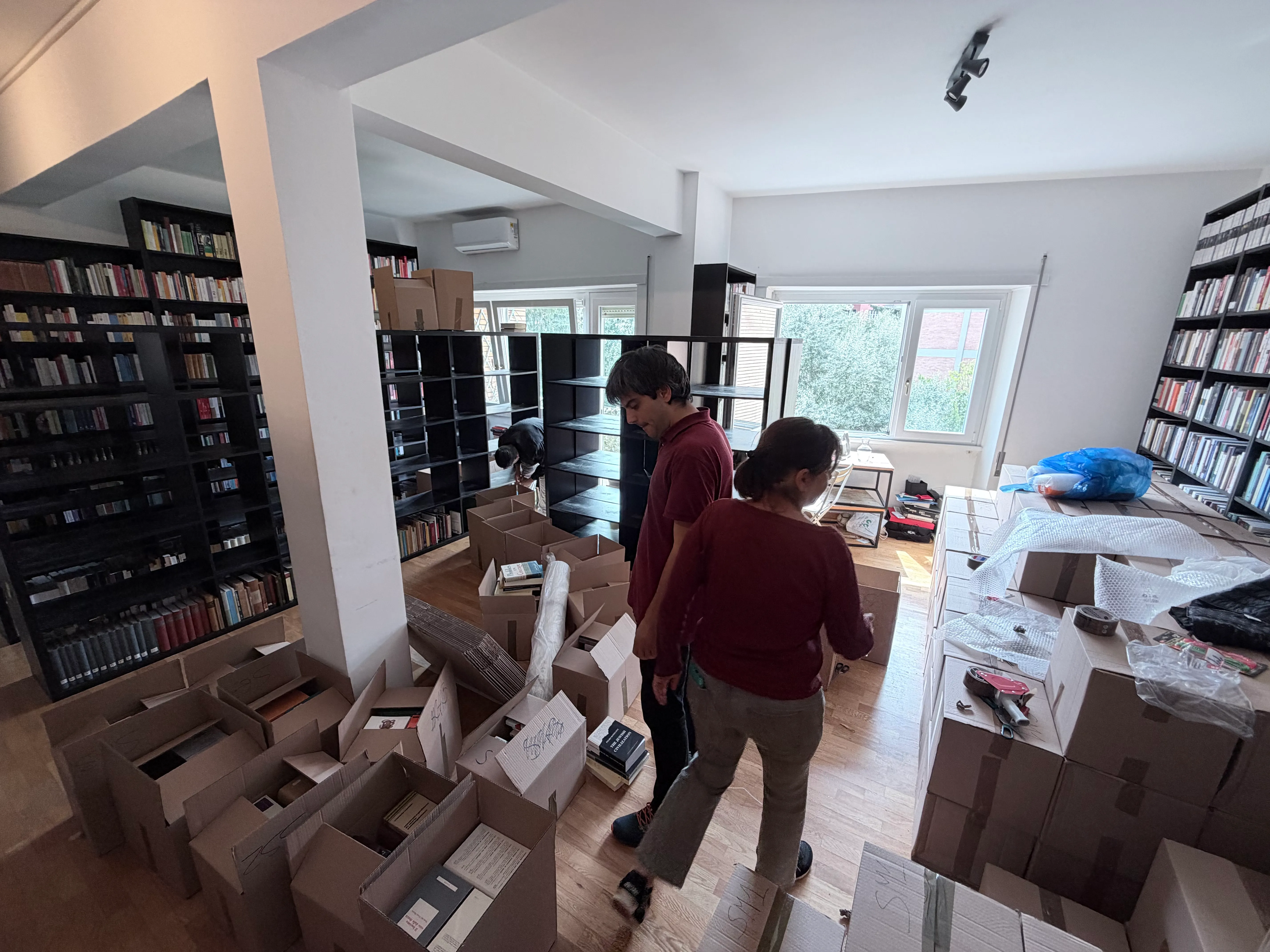 moving a library with the help of some friends